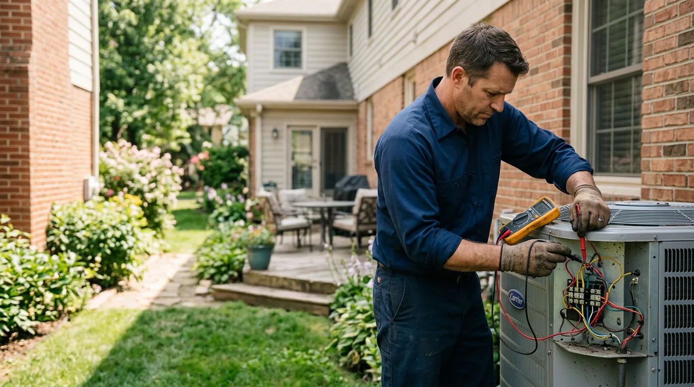 HVAC technician working near Breedsville, MI